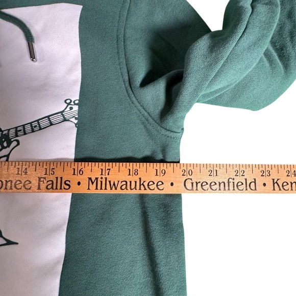 True Religion Buddha Graphic Hoodie Green Pullover Men's Size M Sweatshirt - Picture 8 of 10